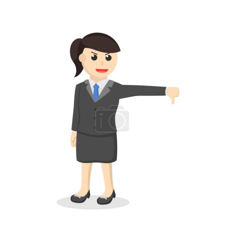 Illustration for Business woman secretary mocking pose design character on white background - Royalty Free Image