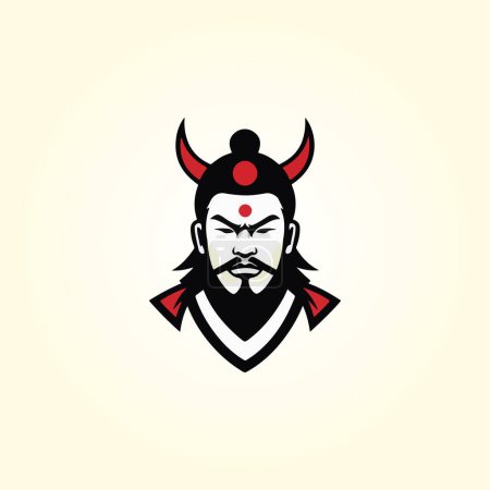 Logo samurai icon illustration