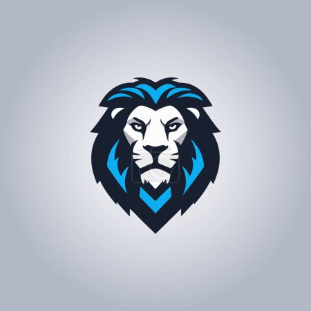 Ilustración de Logo león cyberpunk diseño bestia - Imagen libre de derechos