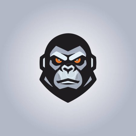 Logo Gorilla Cyberpunk Design Porträt