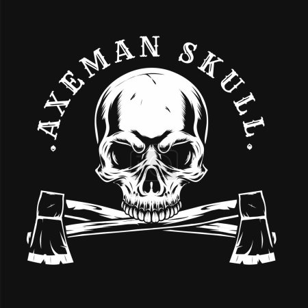 Illustration for Axeman skull vector illustration - Royalty Free Image