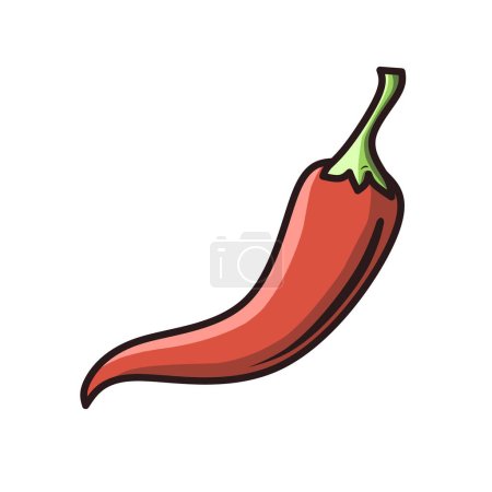 Ilustración de Diseño de vector vegetal de chile rojo - Imagen libre de derechos