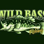Wild bass fishing logo design