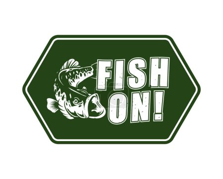 Illustration for Largemouth bass fishing badge template - Royalty Free Image