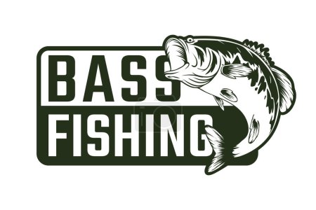 Illustration for Largemouth bass fishing logo design template - Royalty Free Image
