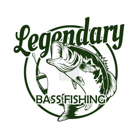 Illustration for Legendary bass fishing logo concept - Royalty Free Image