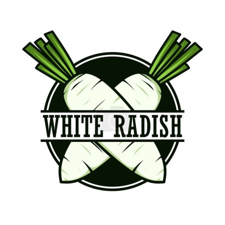 Ilustración de Plantilla de logotipo de granja de rábano blanco - Imagen libre de derechos