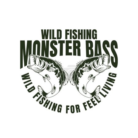 Illustration for Monster bass fishing design template - Royalty Free Image