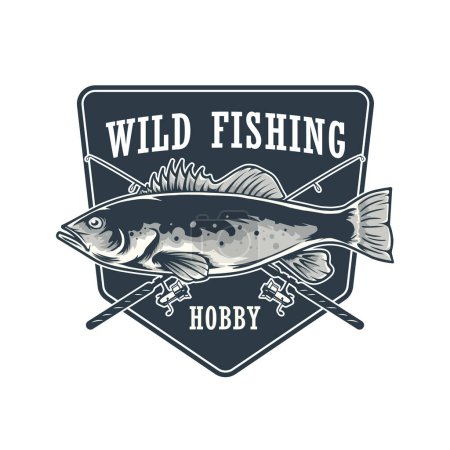 Illustration for Wild fishing hobby logo concept - Royalty Free Image