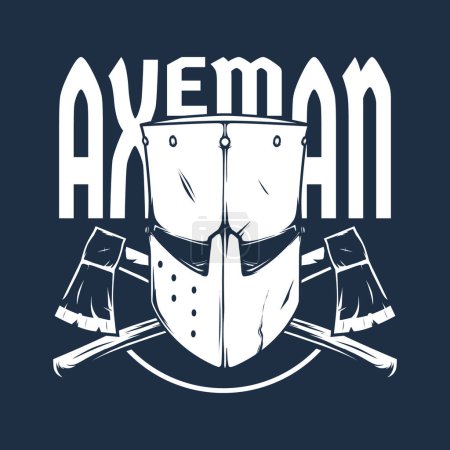 Illustration for Axeman warrior vector drawing design - Royalty Free Image