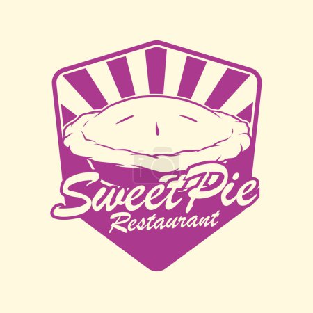 Ilustración de Dulce pastel restaurante logo plantilla - Imagen libre de derechos