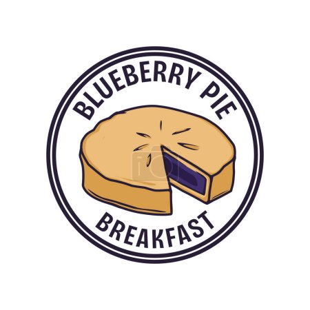 Ilustración de Plantilla de diseño del logotipo del pastel de arándanos - Imagen libre de derechos