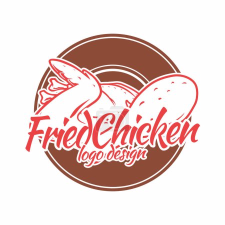 Illustration for Fried chicken logo design template - Royalty Free Image