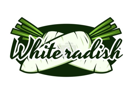  White radish logo vector drawing