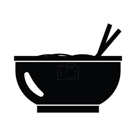 Illustration for Bowl of noodles icon vector template illustration logo design - Royalty Free Image
