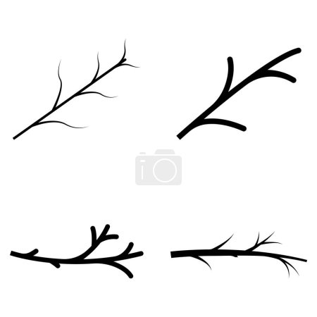 Téléchargez les photos : Branche de bois icône vectoriel modèle illustration logo design - en image libre de droit