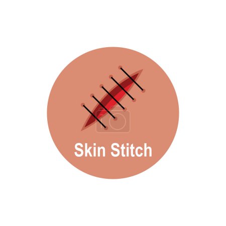 Illustration for Skin stitch icon vector template illustration logo design - Royalty Free Image