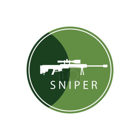Ilustración de Francotirador pistola icono vector plantilla ilustración logo diseño - Imagen libre de derechos