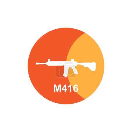 Illustration for M416 weapon icon vector template illustration logo design - Royalty Free Image