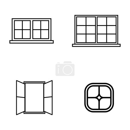Téléchargez les photos : Icône fenêtre vectoriel modèle illustration logo design - en image libre de droit