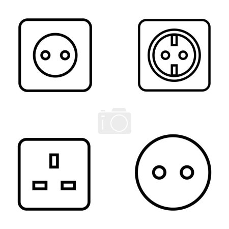 Téléchargez les photos : Socket icône vectoriel modèle illustration logo design - en image libre de droit