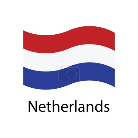 Illustration for Netherland flag icon vector template illustration logo design - Royalty Free Image