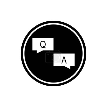 Téléchargez les photos : Question et réponse icône vectoriel modèle illustration logo conception - en image libre de droit