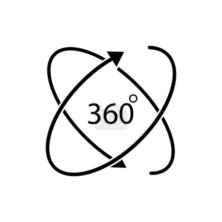 Téléchargez les illustrations : Modèle vectoriel d'icône à 360 degrés illustration logo design - en licence libre de droit