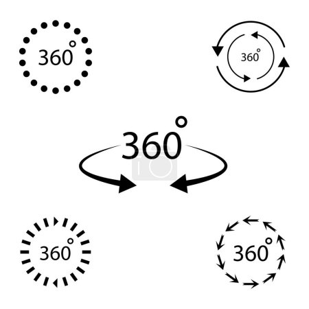 Téléchargez les illustrations : Modèle vectoriel d'icône à 360 degrés illustration logo design - en licence libre de droit