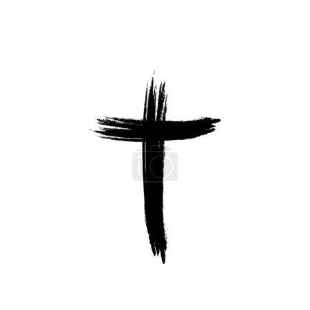 Téléchargez les photos : Modèle vectoriel d'icône croix chrétienne illustration logo design - en image libre de droit