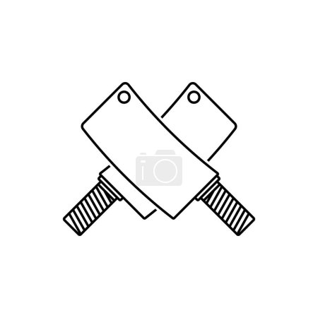 Téléchargez les photos : Couteau icône vecteur modèle illustration logo design - en image libre de droit