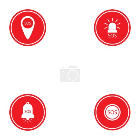 Téléchargez les photos : Sos icône vectoriel modèle illustration logo design - en image libre de droit
