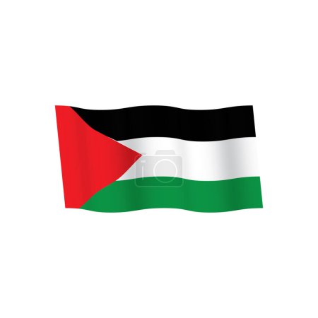 Téléchargez les photos : Modèle vectoriel de drapeau palestinien ondulé 3D illustration logo design - en image libre de droit