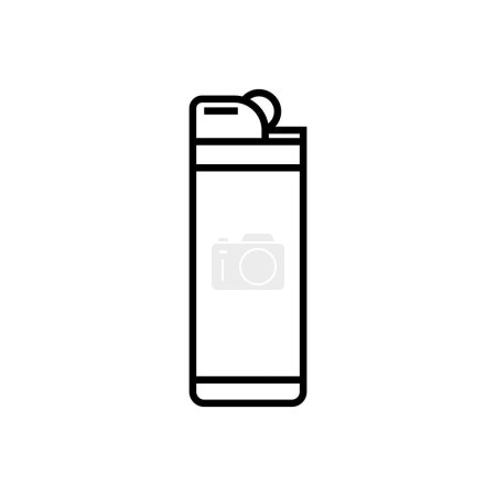 Téléchargez les photos : Modèle vectoriel d'icône de briquet à gaz rayé illustration logo design - en image libre de droit