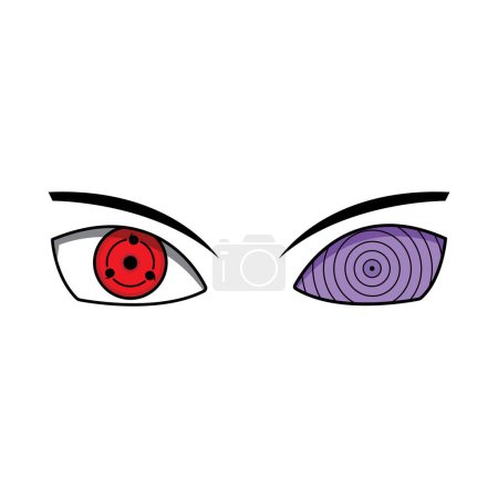 Illustration for Sharingan eye and rinnegan eye icons vector illustration - Royalty Free Image