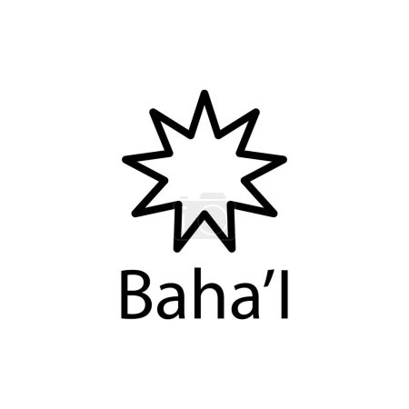 Illustration for Bahai religious symbol icon vector template illustration logo design - Royalty Free Image