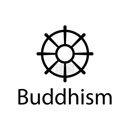 Téléchargez les illustrations : Bouddhisme symbole religieux icône vectoriel modèle illustration logo conception - en licence libre de droit