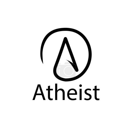 Illustration for Atheist symbol icon vector template illustration logo design - Royalty Free Image