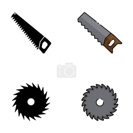 Illustration for Chainsaw icon set vector template illustration logo design - Royalty Free Image