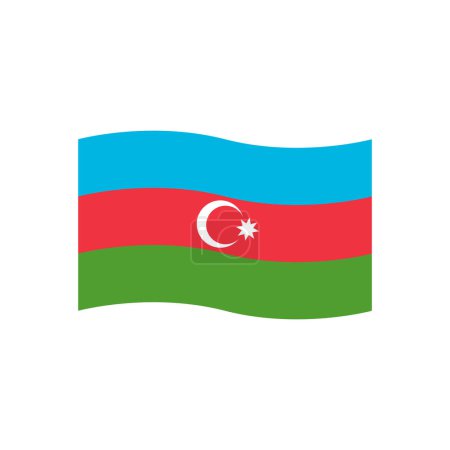 Illustration for Azerbaijan flag vector template illustration logo design - Royalty Free Image