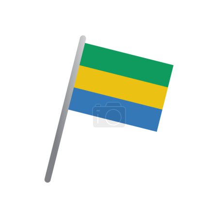Gabon Flagge Symbol Vektor Vorlage Illustration Logo Design