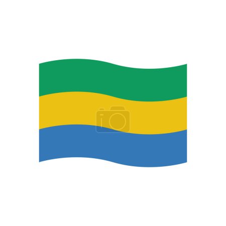 Ilustración de Gabón bandera icono vector plantilla ilustración logo diseño - Imagen libre de derechos