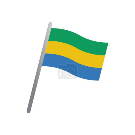 Gabon Flagge Symbol Vektor Vorlage Illustration Logo Design