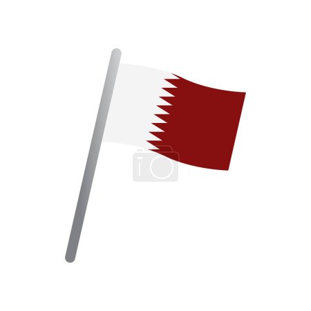 qatar flag icon vector template illustration logo design