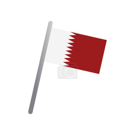 qatar flag icon vector template illustration logo design