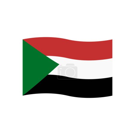 sudan flag icon vector template illustration logo design