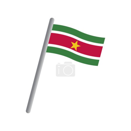 Suriname flag icon vector template illustration logo design