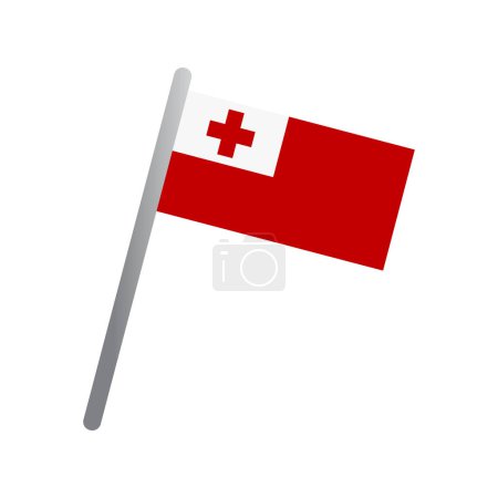 Tongan Flagge Symbol Vektor Vorlage Illustration Logo Design
