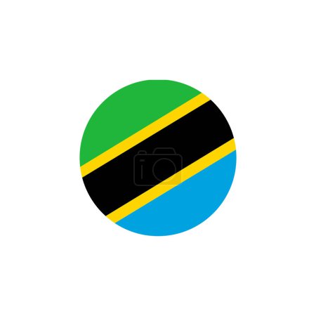 Modèle vectoriel d'icône drapeau Tanzanie illustration logo design