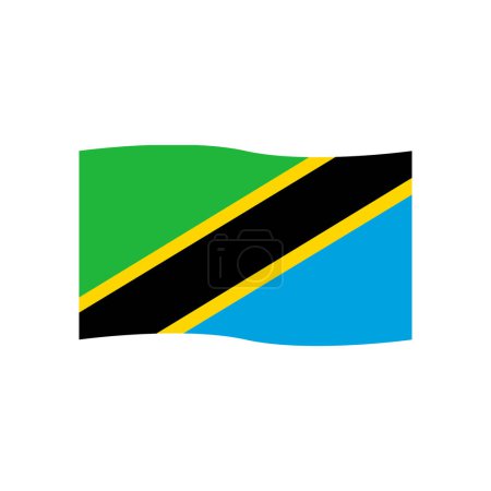 Modèle vectoriel d'icône drapeau Tanzanie illustration logo design